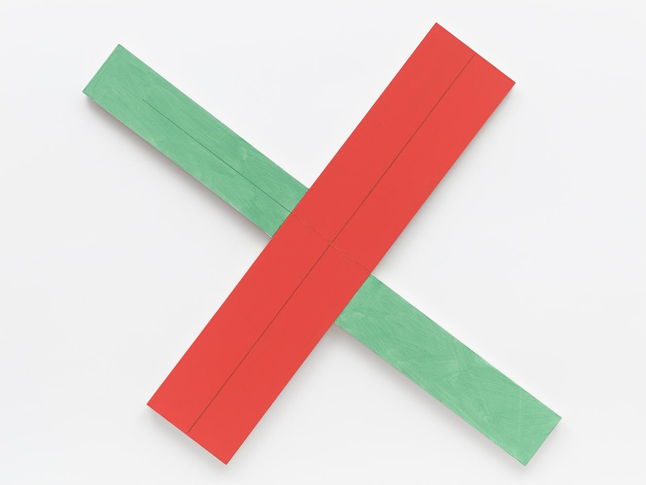 Robert Mangold
Red/Green X Within X #2
1982
acrylic and black pencil on canvas
67 x 75 inches (170.2 x 190.5 cm)
