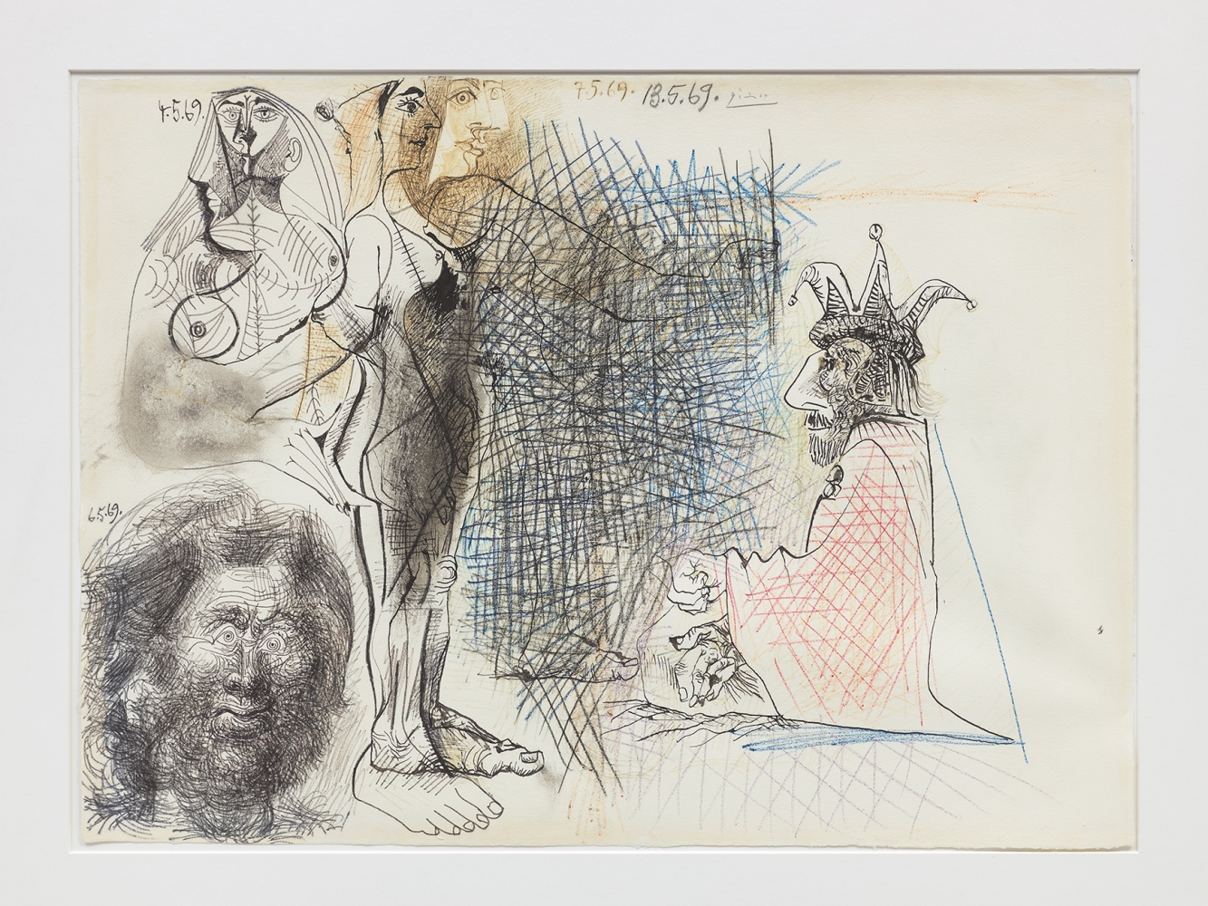 Pablo Picasso, Nus, T&ecirc;te d&#039;Homme et Personnage Assis