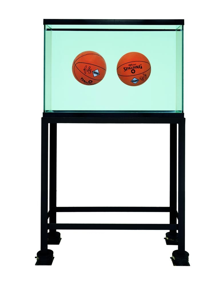 Jeff Koons Two Ball Total Equilibrium Tank (Spalding Dr. J Silver Series)