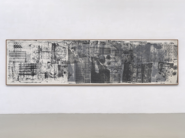 Untitled (Salvage)

1983

silkscreen ink and fabric on canvas

52&amp;nbsp;&amp;frac34; x 199&amp;nbsp;&amp;frac34; inches (133.9 x 507.3 cm)

&amp;copy; 2022 The Robert Rauschenberg Foundation, Licensed by VAGA at Artists Rights Society (ARS), New York. Photo: Ron Amstutz, courtesy of The Robert Rauschenberg Foundation and Mnuchin Gallery, New York.