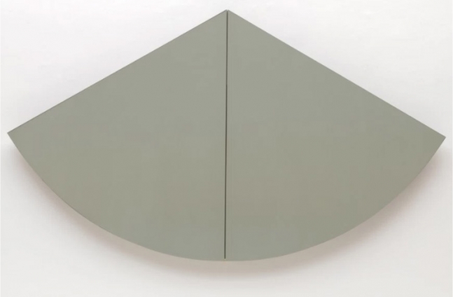 Robert Mangold
1/3 Gray-Green Curved Area
1966
oil on Masonite
two panels, overall: 48 x 83 3/4 inches (121.9 x 212.7 cm)
Solomon R. Guggenheim Museum, New York
