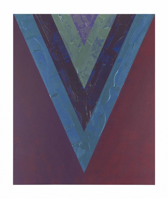Kenneth Noland
Songs: &amp;quot;Whats New&amp;quot; (Bobby Haggart)
1984
acrylic on canvas
83 1/4 x 69 1/2 inches (211.5 x 176/5 cm)&amp;nbsp;&amp;nbsp;
