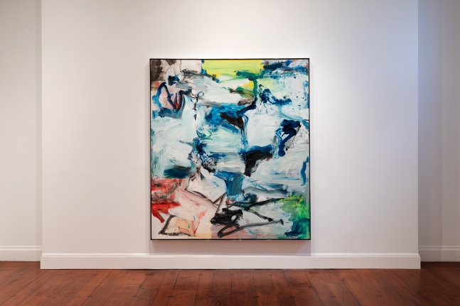Installation&nbsp;view of&nbsp;De Kooning/Shiraga&nbsp;at Mnuchin Gallery, New York, in collaboration with Fergus McCaffrey, February 15-April 16, 2022. &copy; 2022 The Willem de Kooning Foundation / Artists Rights Society (ARS), New York; Estate of Kazuo Shiraga. Photo by&nbsp;Nico&nbsp;Gilmore.