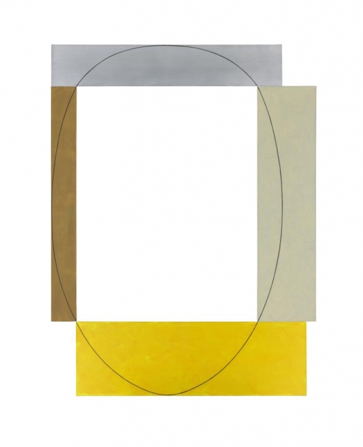 Robert Mangold
Four Color Frame Painting #13
1985
acrylic and black pencil on canvas.
94 3/4 x 72 inches (240.7 x 182.9 cm)