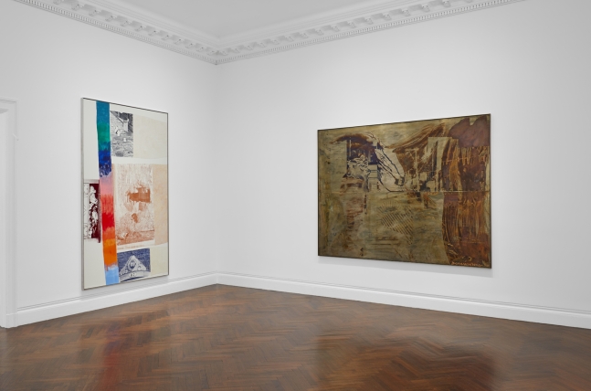 Installation view of Robert Rauschenberg: Exceptional Works, 1971-1999, May 3 - June 11, 2022 at Mnuchin Gallery. &amp;copy; 2022 The Robert Rauschenberg Foundation / Licensed by VAGA at Artists Rights Society (ARS), New York. Photo: Tom Powel Imaging Inc., courtesy of The Robert Rauschenberg Foundation and Mnuchin Gallery, New York.