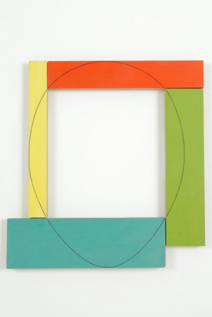 Robert Mangold
Model for Four Color Frame Painting #1
1983
acrylic and pencil on wood
18 1/2 x 17 1/2 inches (47 x 44.5 cm)